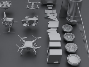 Kitbash Drones 3D Model