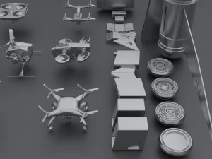 Kitbash Drones 3D Model