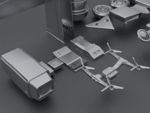 Kitbash Drones 3D Model