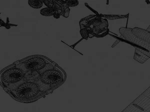 Kitbash Drones 3D Model