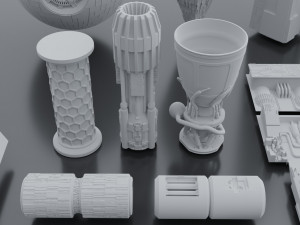 Sci-fi s kitbash pack low poly Modelo 3D