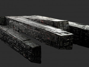 Sci-fi s kitbash pack low poly Modelo 3D