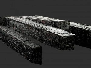 Pacchetto kitbash di fantascienza low poly Modello 3D