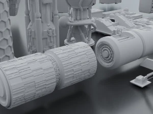 Pacchetto kitbash di fantascienza low poly Modello 3D