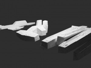 Sci-fi s kitbash pack low poly Modelo 3D