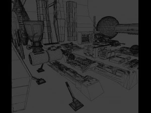 Pacchetto kitbash di fantascienza low poly Modello 3D