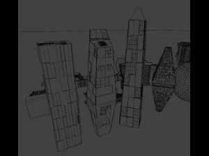 Pacchetto kitbash di fantascienza low poly Modello 3D