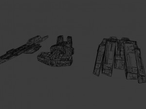 Sci-fi s kitbash pack low poly Modelo 3D