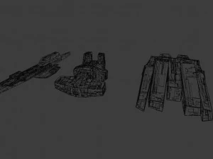 Pacchetto kitbash di fantascienza low poly Modello 3D
