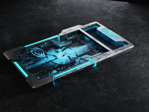 Sci-fi tablet Low-poly 3D Model