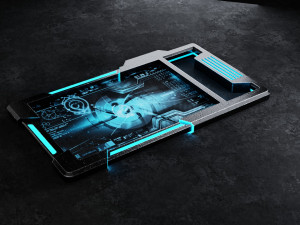 Sci-fi tablet Low-poly Model 3D