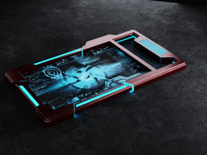 Sci-fi tablet Low-poly Model 3D