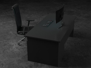 Set desk and computer 3D Model