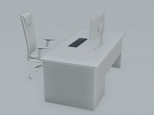 Set desk and computer 3D Model