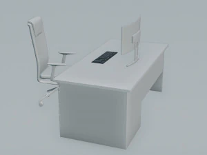Set desk and computer 3D Model