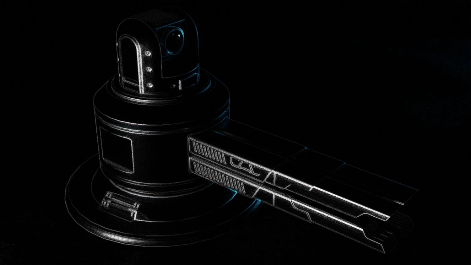 Sci-fi cannon 3D Model .c4d .max .obj .3ds .fbx .stl .blend