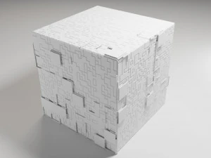 Cubo de fic&ccedil;&atilde;o cient&iacute;fica Modelo 3D