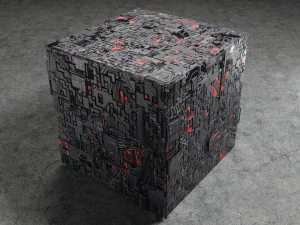 Cubo de fic&ccedil;&atilde;o cient&iacute;fica Modelo 3D