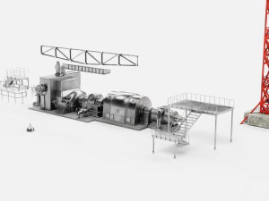 Industrial set Low-poly 3D Model