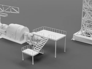Industrial set Low-poly 3D Model