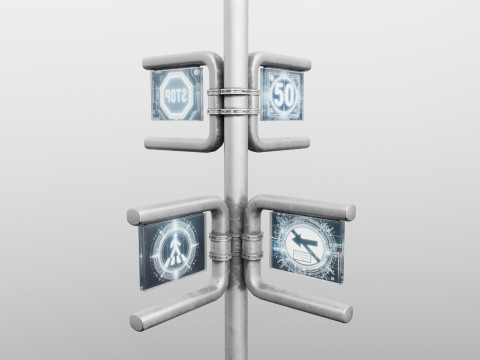 Sci-fi traffic sign 3D-Modell
