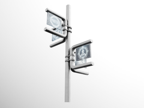 Sci-fi traffic sign Modelo 3D