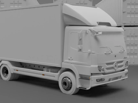 Truck and containers 3D Model