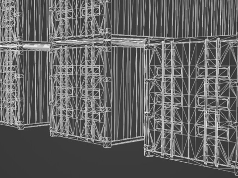 Truck and containers 3D Model