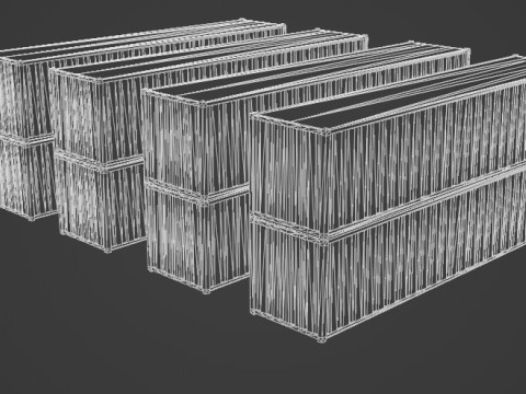 Truck and containers 3D Model
