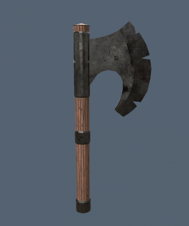 Axe mace sword shield Model 3D .c4d .max .obj .3ds .fbx .stl .blend 