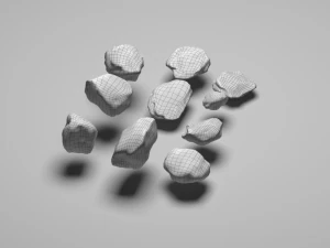 10 taştan oluşan taş seti 3D Model