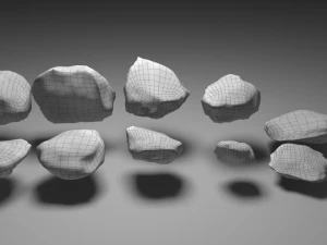 10 taştan oluşan taş seti 3D Model