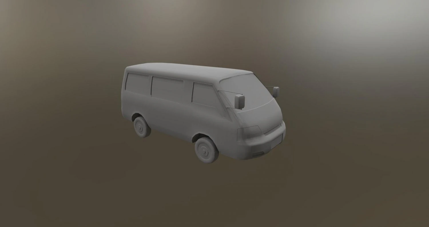 Mitsubishi Delica Van 3D Model .c4d .max .obj .3ds .fbx .stl .blend