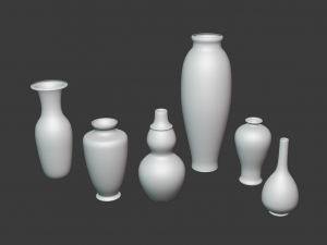 red chinese vases 3D Модель