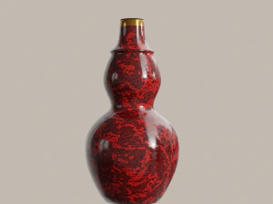 red chinese vases 3D Model