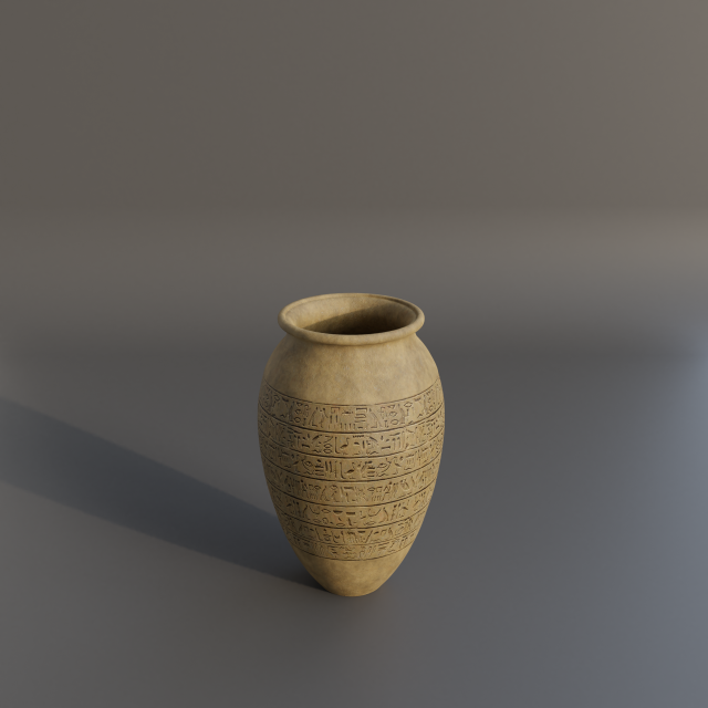 urn with egyptian hieroglyphs Modelo 3D .c4d .max .obj .3ds .fbx .stl .blend 