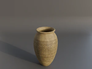 Mısır hiyeroglifleriyle dolu vazo 3D Model