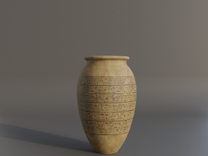 urn with egyptian hieroglyphs Modelo 3D