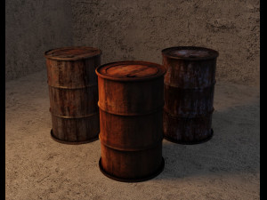 rusty barrels 3D-Modell
