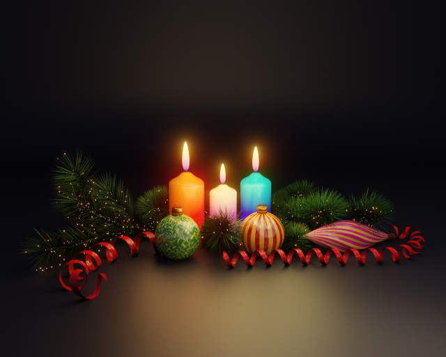 new year scene Model 3D .c4d .max .obj .3ds .fbx .stl .blend 