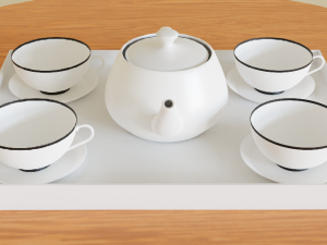tea setting 3D-Modell