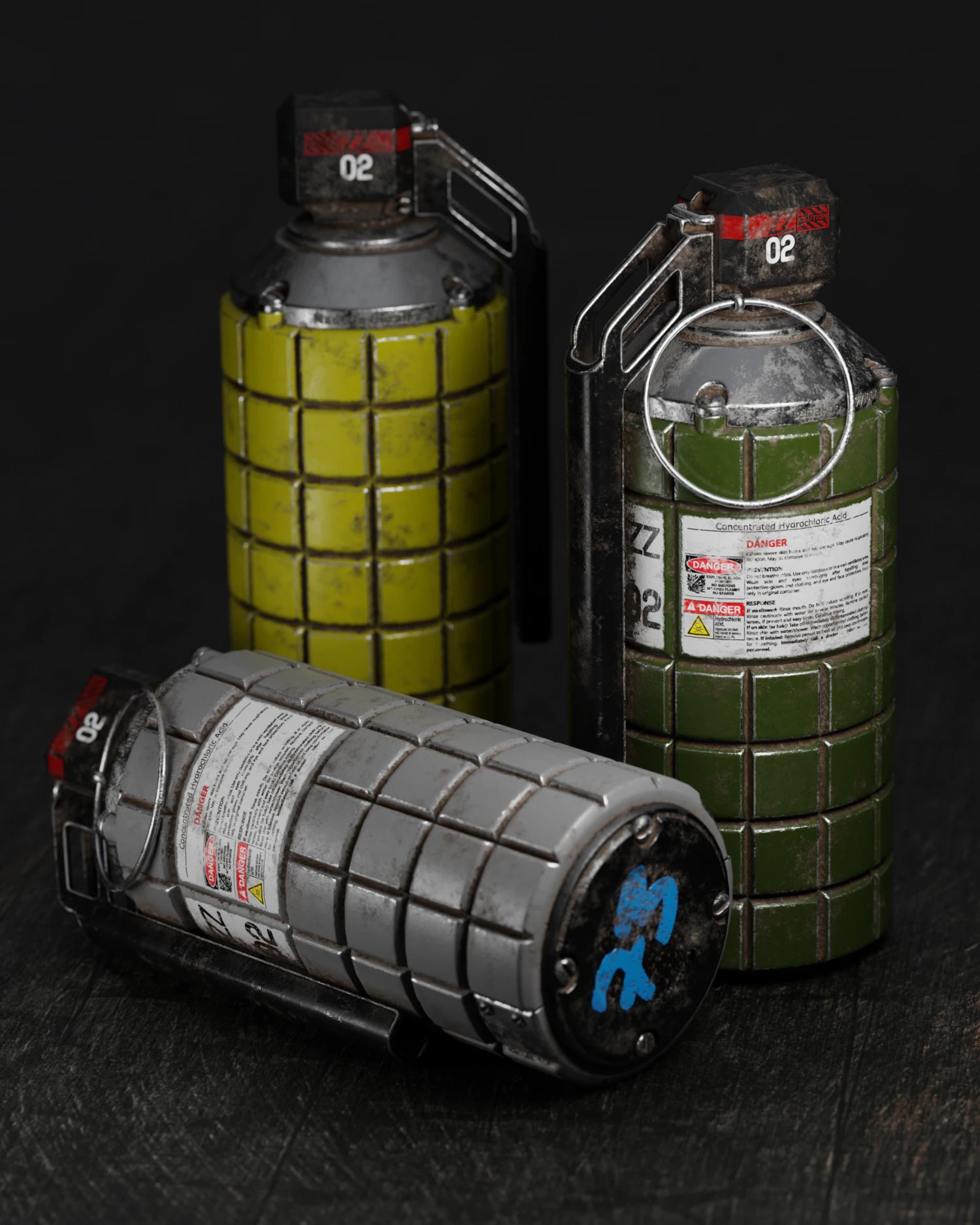 zz grenade 02 3D Model .c4d .max .obj .3ds .fbx .stl .blend 