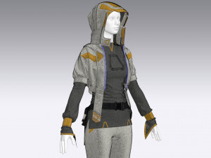 fci-fi female outfit 3D Модель