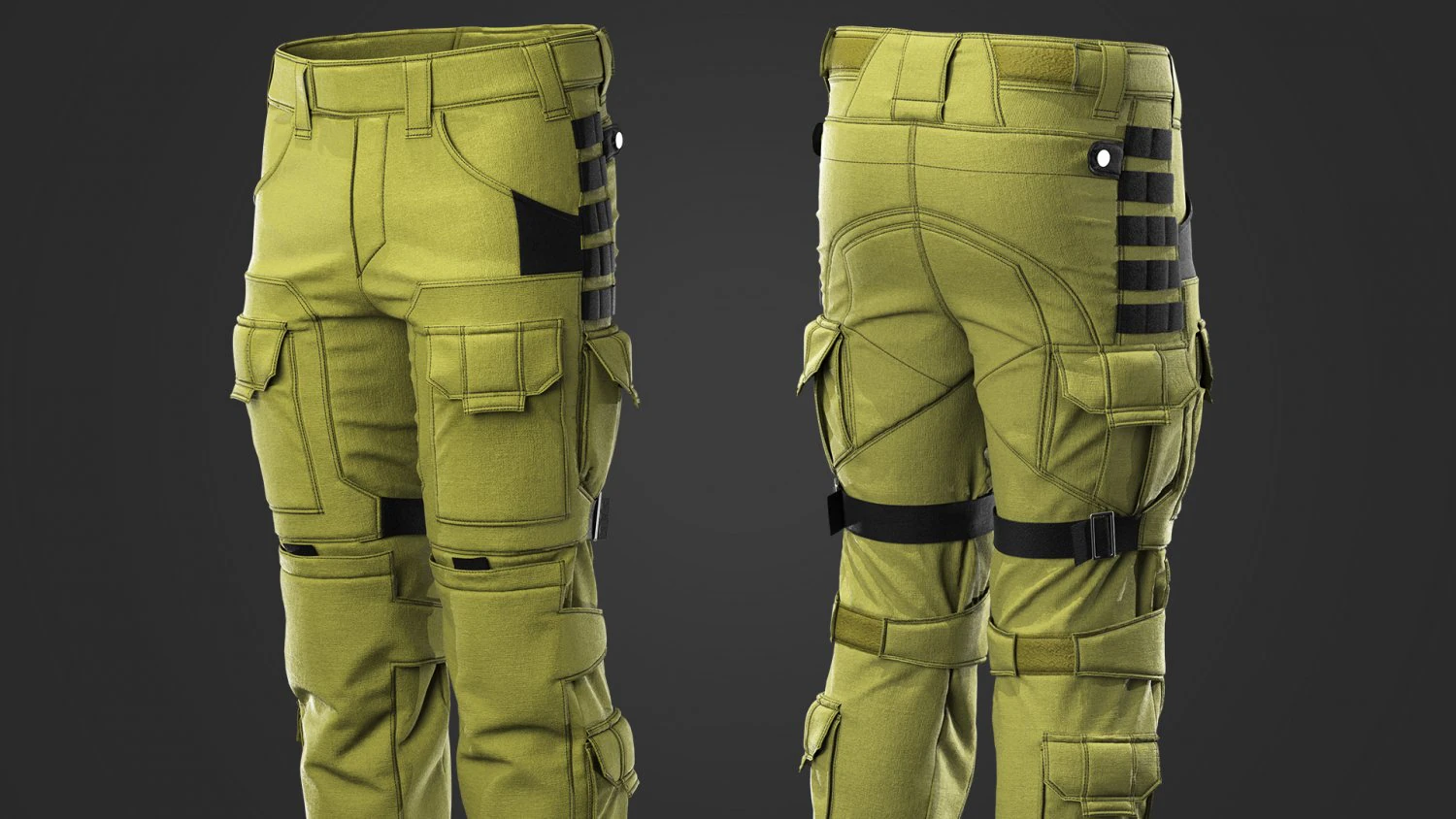 tactical pants 3D Model .c4d .max .obj .3ds .fbx .stl .blend 