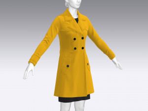 women outfit coat Modelo 3D