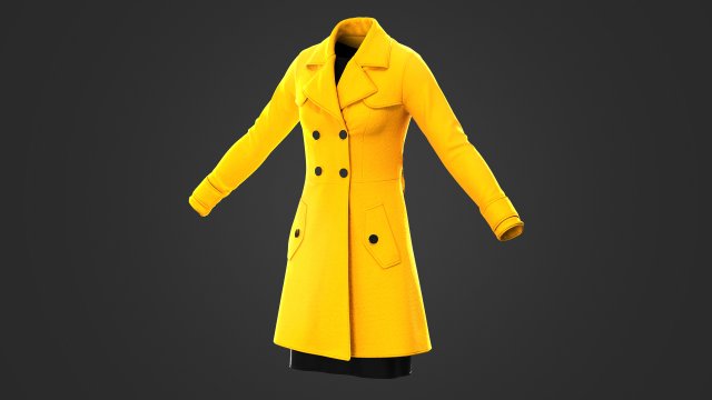 women outfit coat Modelo 3D .c4d .max .obj .3ds .fbx .stl .blend 