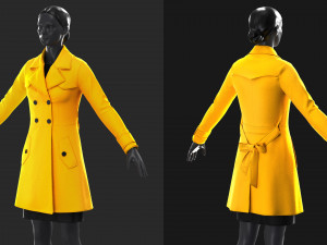 women outfit coat Modelo 3D