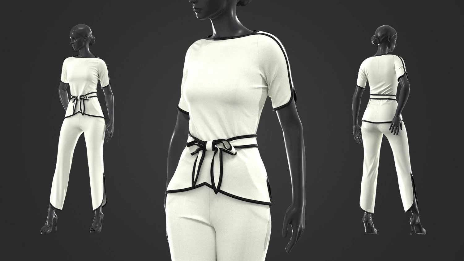 women blouse and pants set 3D Model .c4d .max .obj .3ds .fbx .stl .blend 