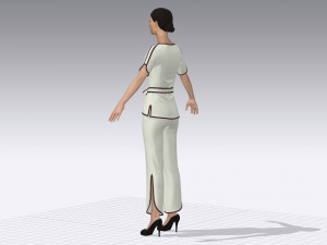 women blouse and pants set 3D Модель