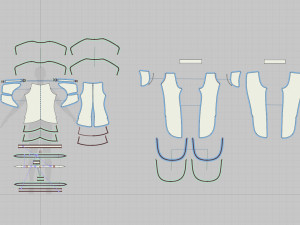 women blouse and pants set 3D Модель